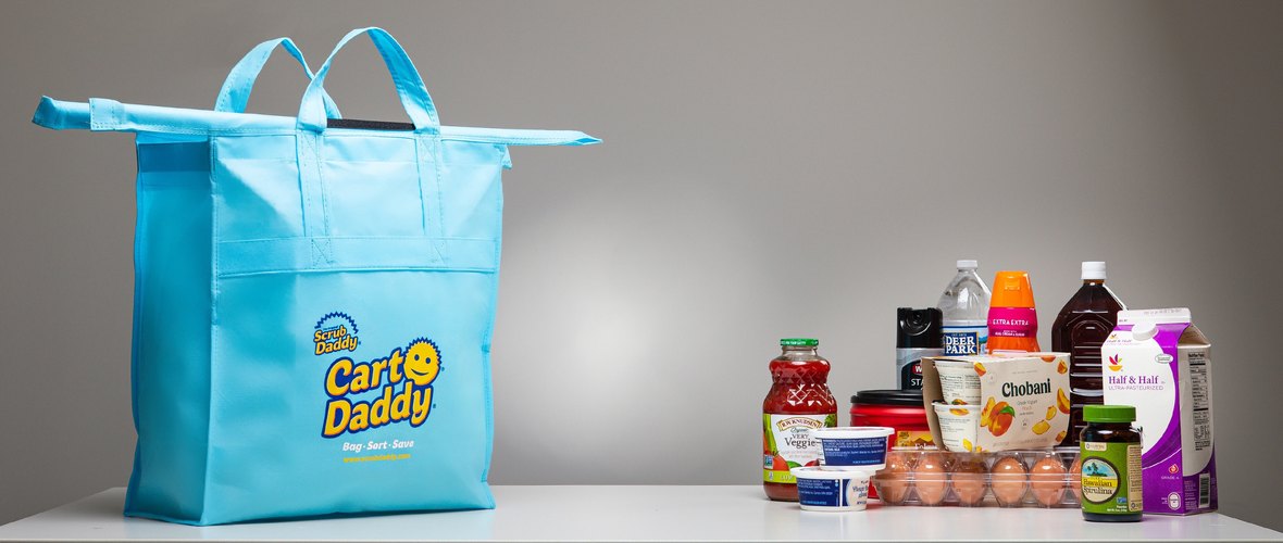 Cart Daddy isn't just a set of 3 shopping bags. Not only can it replace  1,000 plastic bags, it's designed to stay open making loading while…