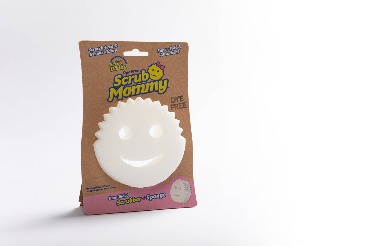 2 Scrub Daddy Dual-Sided Sponge and Scrubber- Scrub Mommy Dye/Scratch Free