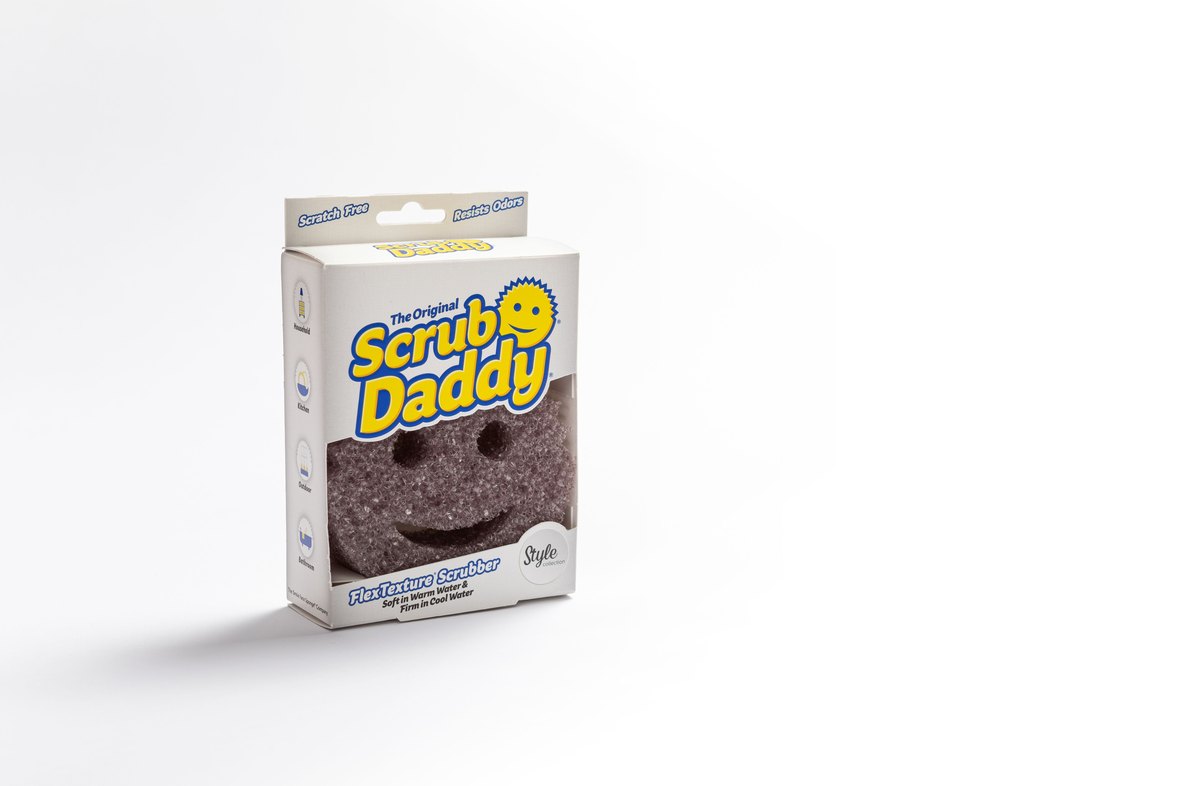  The Original Scrub Daddy Style Collection- Modern Neutral Gray  Shade, FlexTexture, Soft in Warm Water, Firm in Cold, Deep Cleaning,  Dishwasher Safe, Multi-use, Scratch Free, Odor Resistant, 2ct : Health 