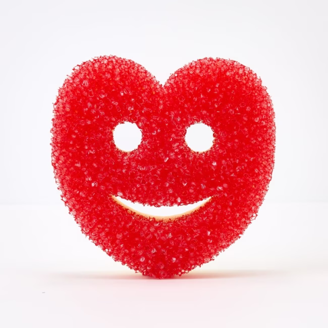 Scrub Mommy Valentine Sponge heart shape