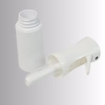 Image Description: A product detail shot showing the white continuous spray bottle with its trigger pump head detached, revealing the threaded neck and dip tube against a neutral gradient background.