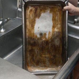 Scour Daddy Professional Steel Scour Pad on pan