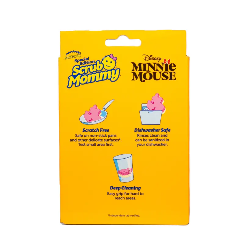Minnie Scrub Mommy Sponge back of box