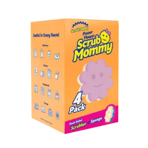 4 count flower power scrub mommy