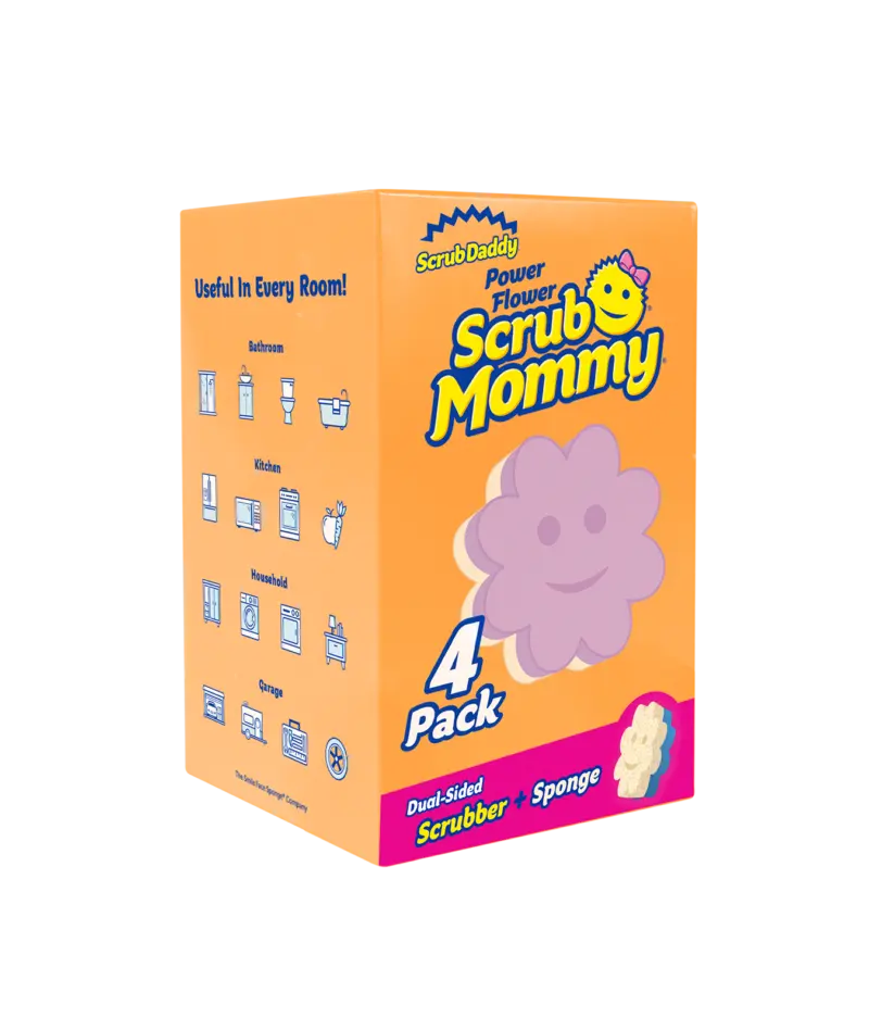 Scrub Mommy Power Flower 4ct_left 4 count flower power scrub mommy