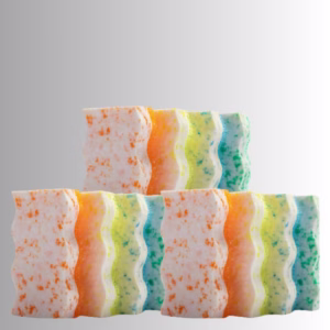 Image Description: A promotional product hero image of an Eraser Daddy 12-pack bundle set against a neutral gradient background, showcasing multiple stacks of rectangular eraser pads featuring wavy sides and speckled multi-colored surfaces in white, orange, yellow, and blue.